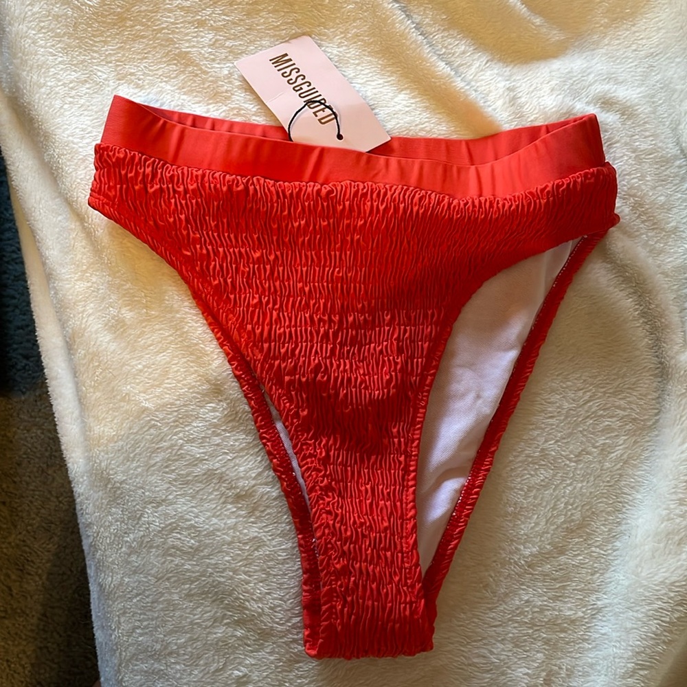 Missguided crinkle high waisted bikini bottom